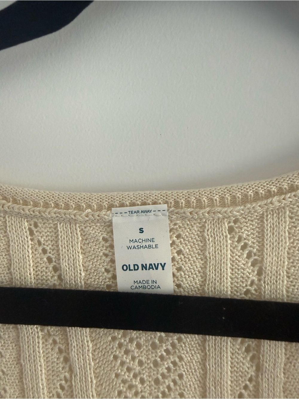 Old Navy Cream Crochet Knit Tank Top - Picture 2 of 2